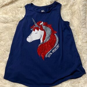 Justice Girls 4th of July Unicorn Top